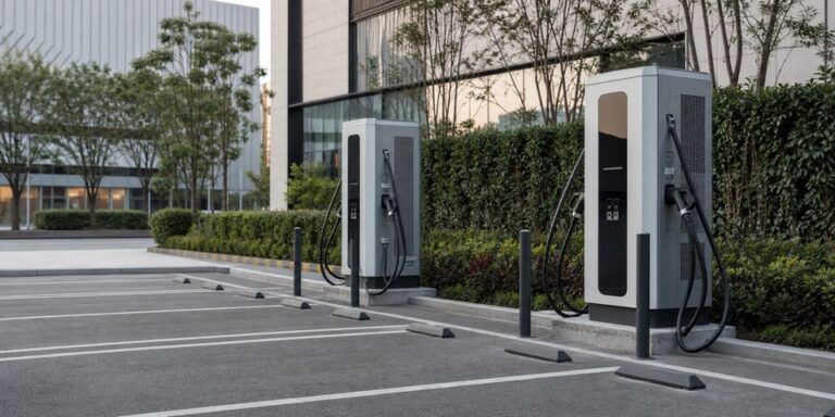 Low-noise DC fast charger for an urban commercial charging site