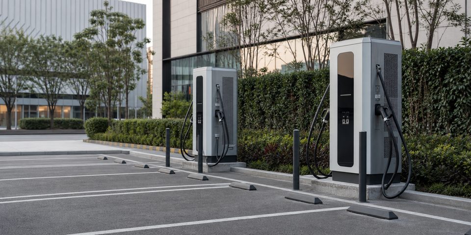 Low-noise DC fast charger for an urban commercial charging site